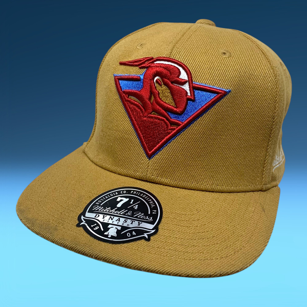 Mitchell & Ness Houston Rockets Hardwood Classics Fitted Hat Sz 7 1/4 NBA Gold